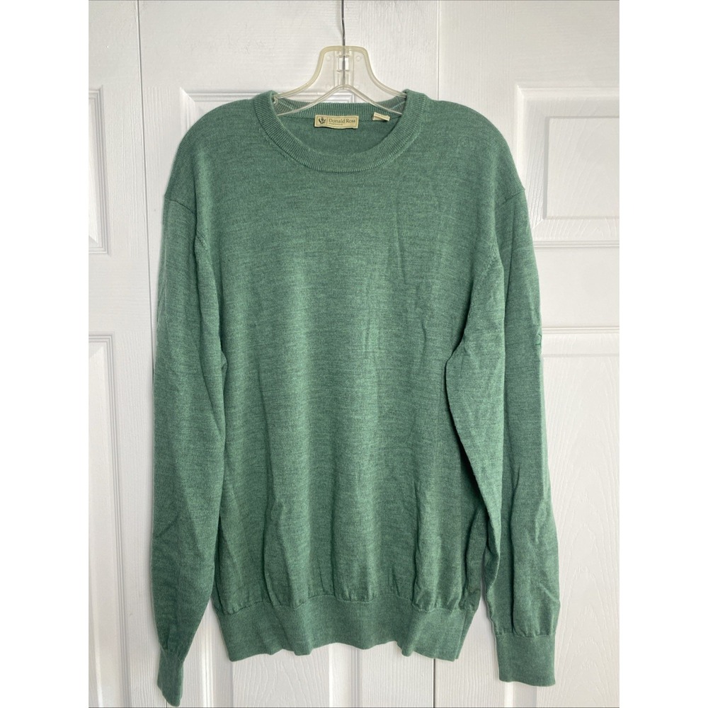 Donald Ross Sportswear Merino Wool Sage Green Pullover Knit‎ Sweater Size Large